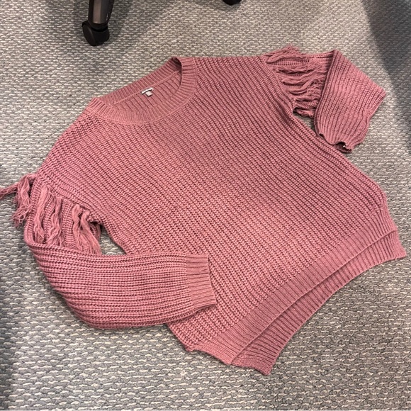 Charlotte Russe Purple Tassel Long Sleeve Sweater - Picture 3 of 7